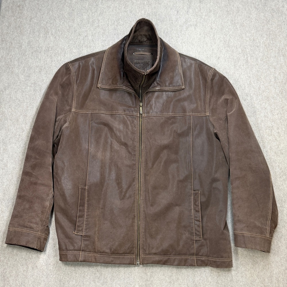Vintage Red Wing Leather Jacket Mens XL Brown Y2K 90s Rugged Workwear Full Zip